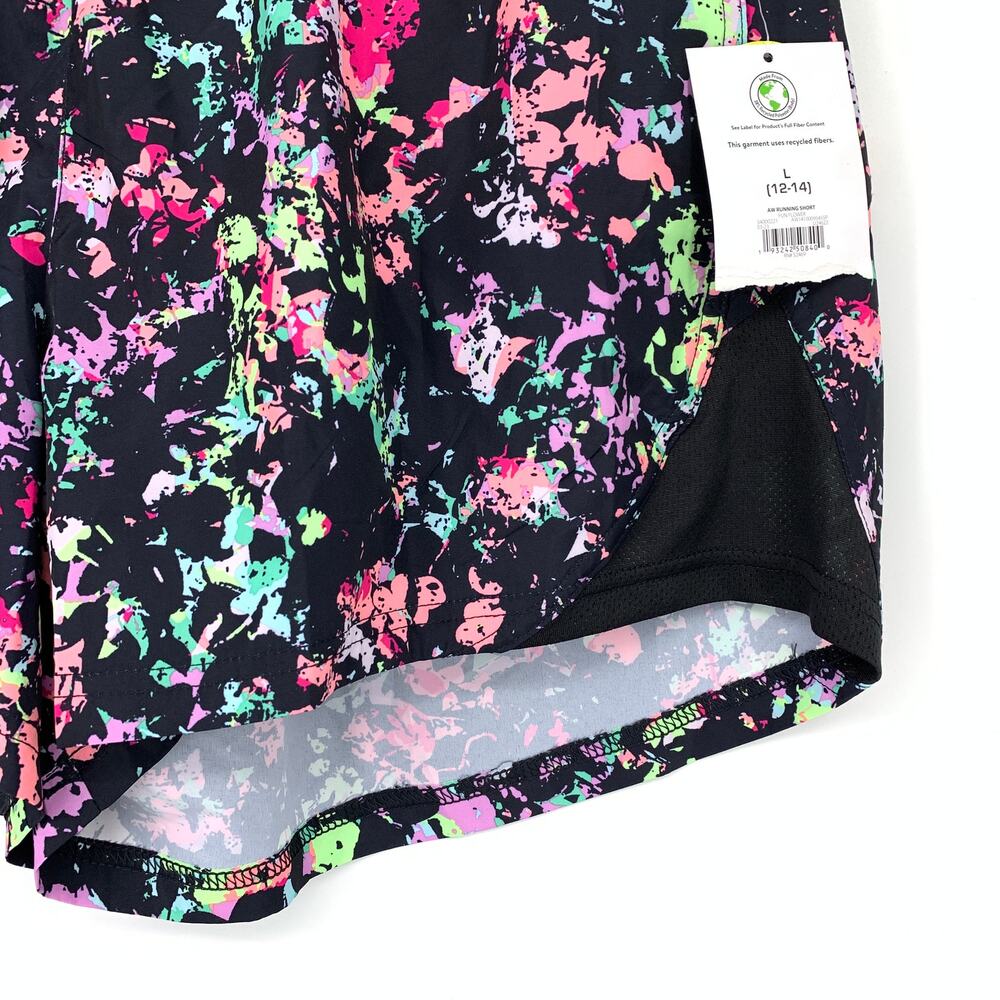 Athletic Works Running Shorts Womens Size Large Fun Flower Neon NEW - Picture 5 of 7